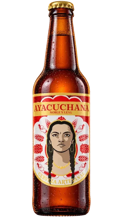 Botella de cerveza Ayacuchana con quinua negra huamanguina